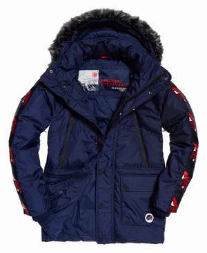 Superdry Canadian Mountain Range Down Parka Férfi Kabát Sötétkék | GXRDP5390